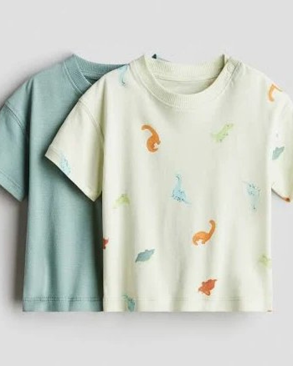 Premium Cotton Dinosaur Print Unisex T-Shirt (Pack of 2)